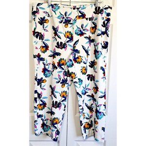 Soft Surroundings Women's L Multicolor Floral Print Cropped Pants 23" Inseam